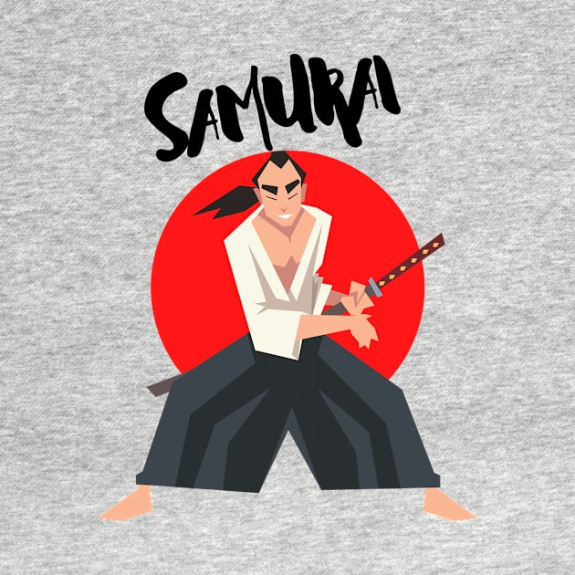 Samurai T-shirt by Melchi